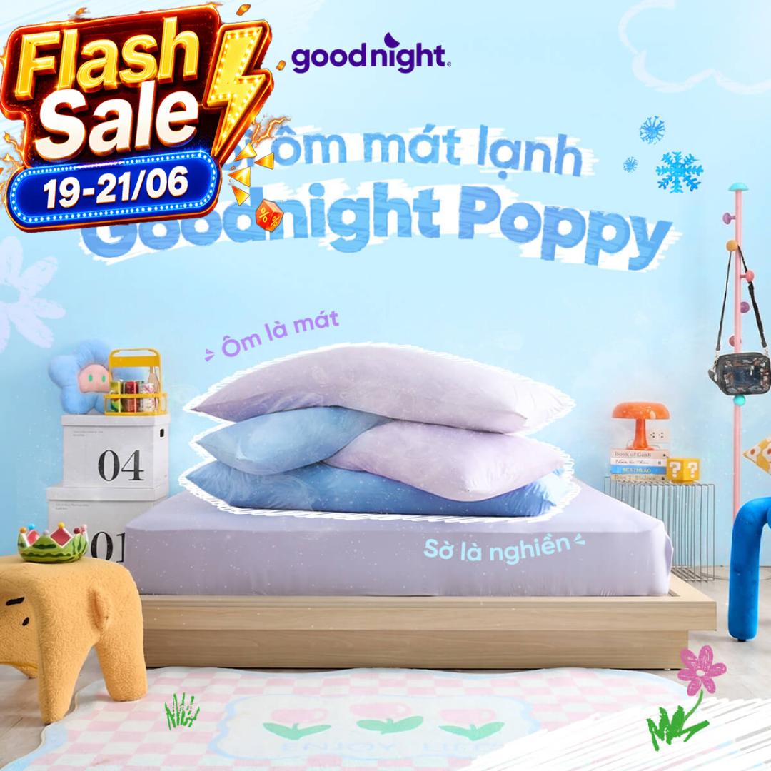 (BST Ngủ Mát) Ruột gối ôm êm ái hiện đại Goodnight Poppy chuẩn công thái học, phù hợp với cơ thể người Việt