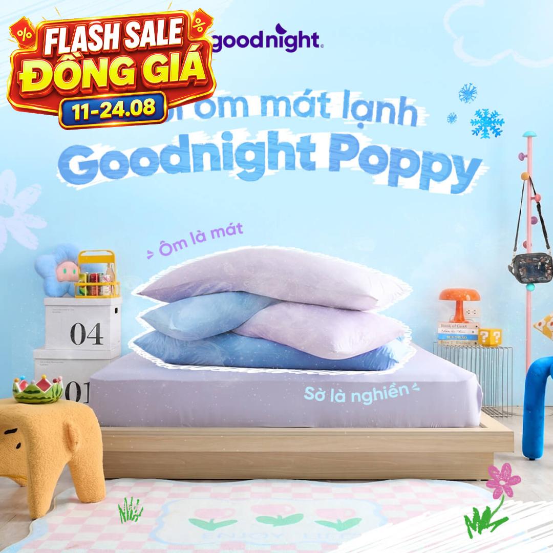 (BST Ngủ Mát) Ruột gối ôm êm ái hiện đại Goodnight Poppy chuẩn công thái học, phù hợp với cơ thể người Việt