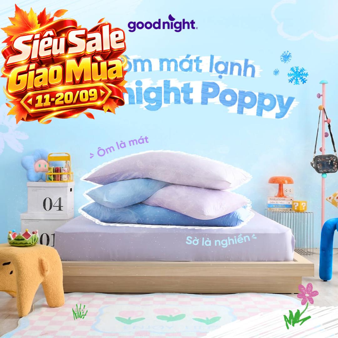 (BST Ngủ Mát) Ruột gối ôm êm ái hiện đại Goodnight Poppy chuẩn công thái học, phù hợp với cơ thể người Việt