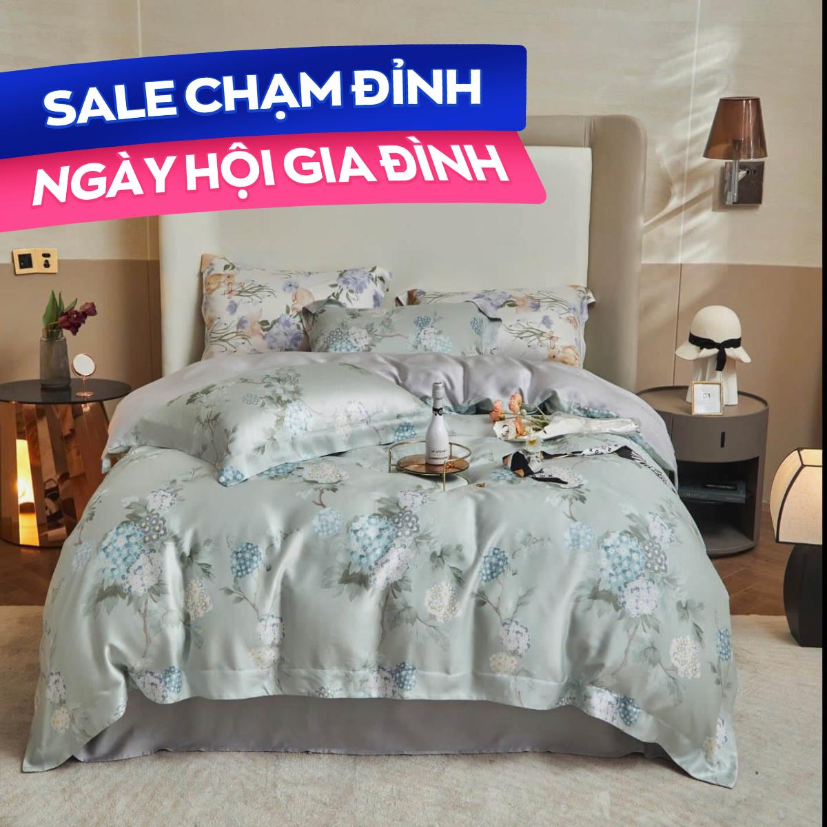 Bộ ga chun Lụa tencel cao cấp Amando Bliss 4 chi tiết mã TC008
