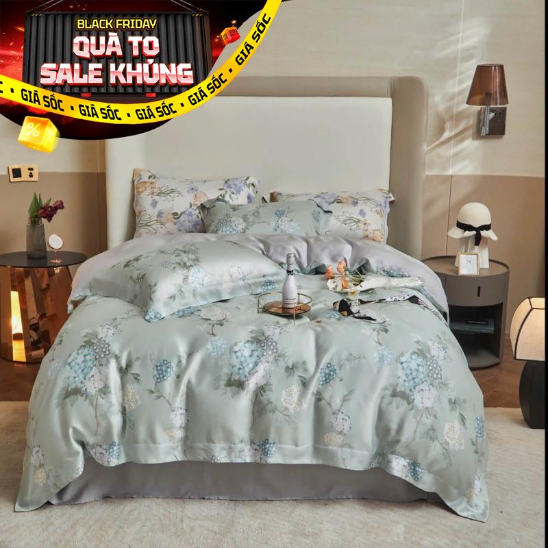 Bộ ga chun Lụa tencel cao cấp Amando Bliss 4 chi tiết mã TC008