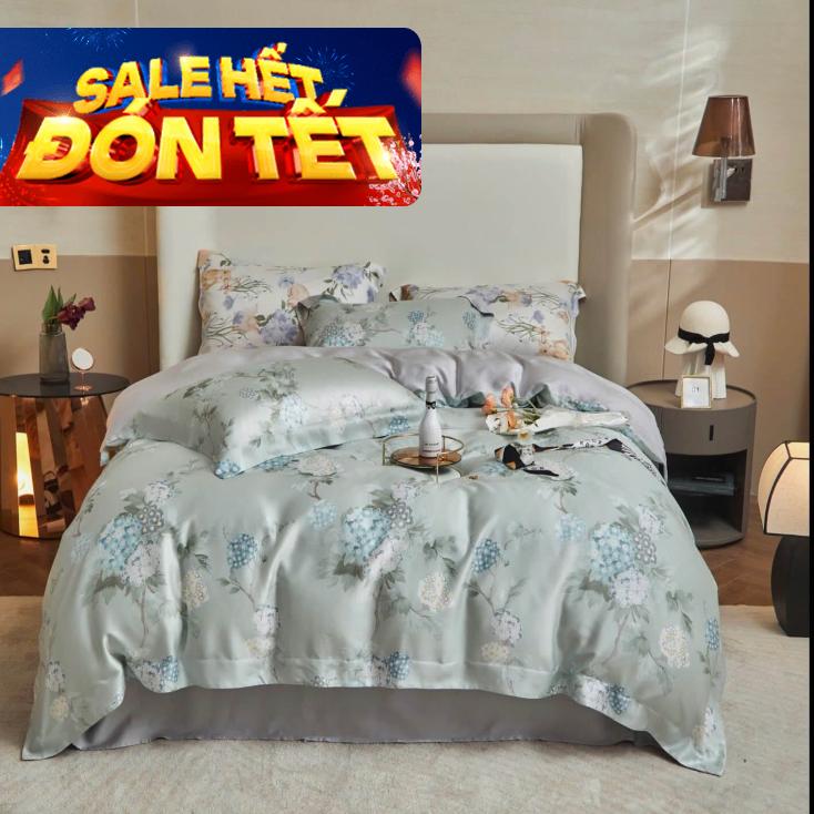 Bộ ga chun Lụa tencel cao cấp Amando Bliss 4 chi tiết mã TC008