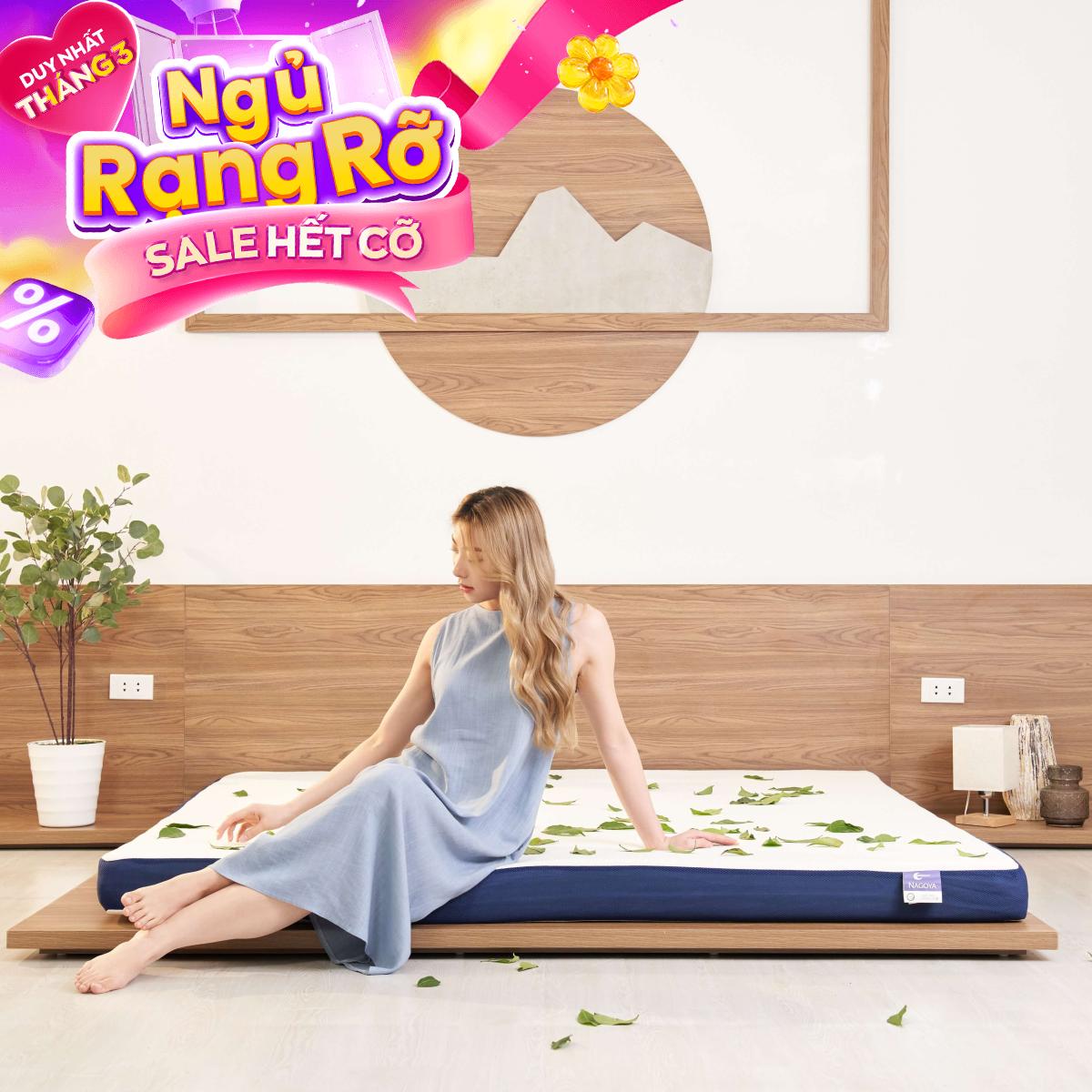 Nệm foam Goodnight Nagoya kháng khuẩn dày 12cm