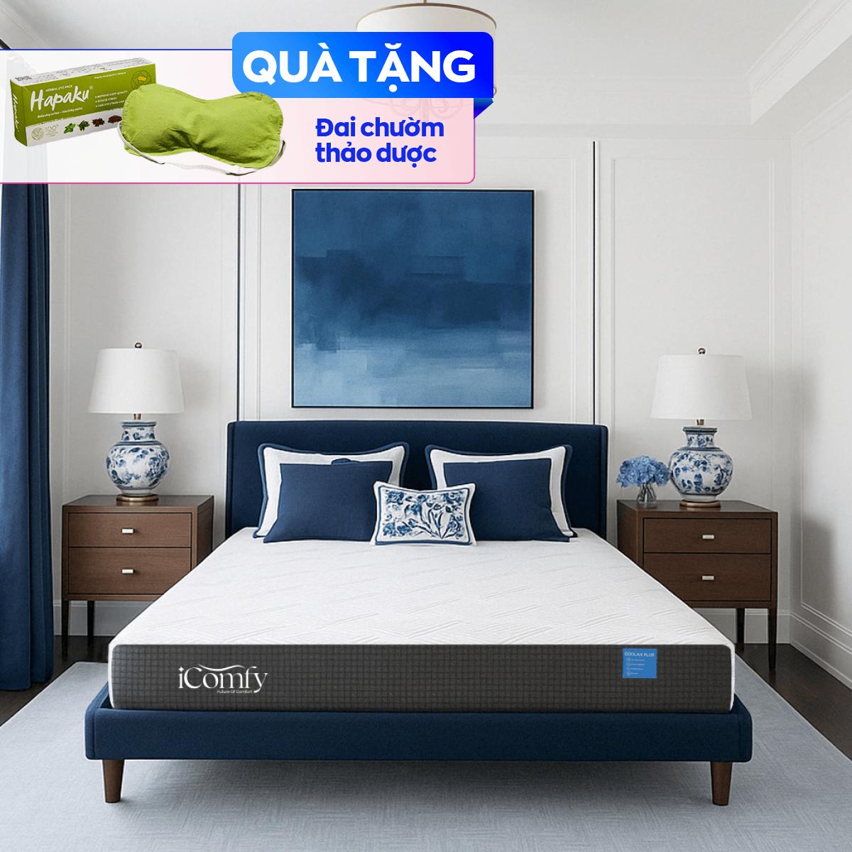 Nệm foam iComfy Coolax Plus nâng cấp làm mát dày 20cm (BST Ngủ Mát)