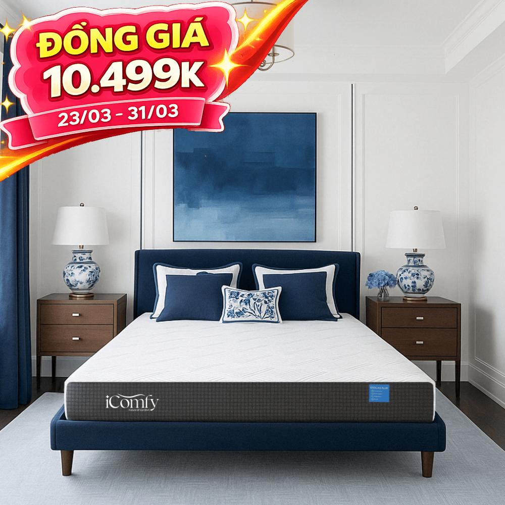 Nệm foam iComfy Coolax Plus nâng cấp điều hòa thân nhiệt dày 20cm
