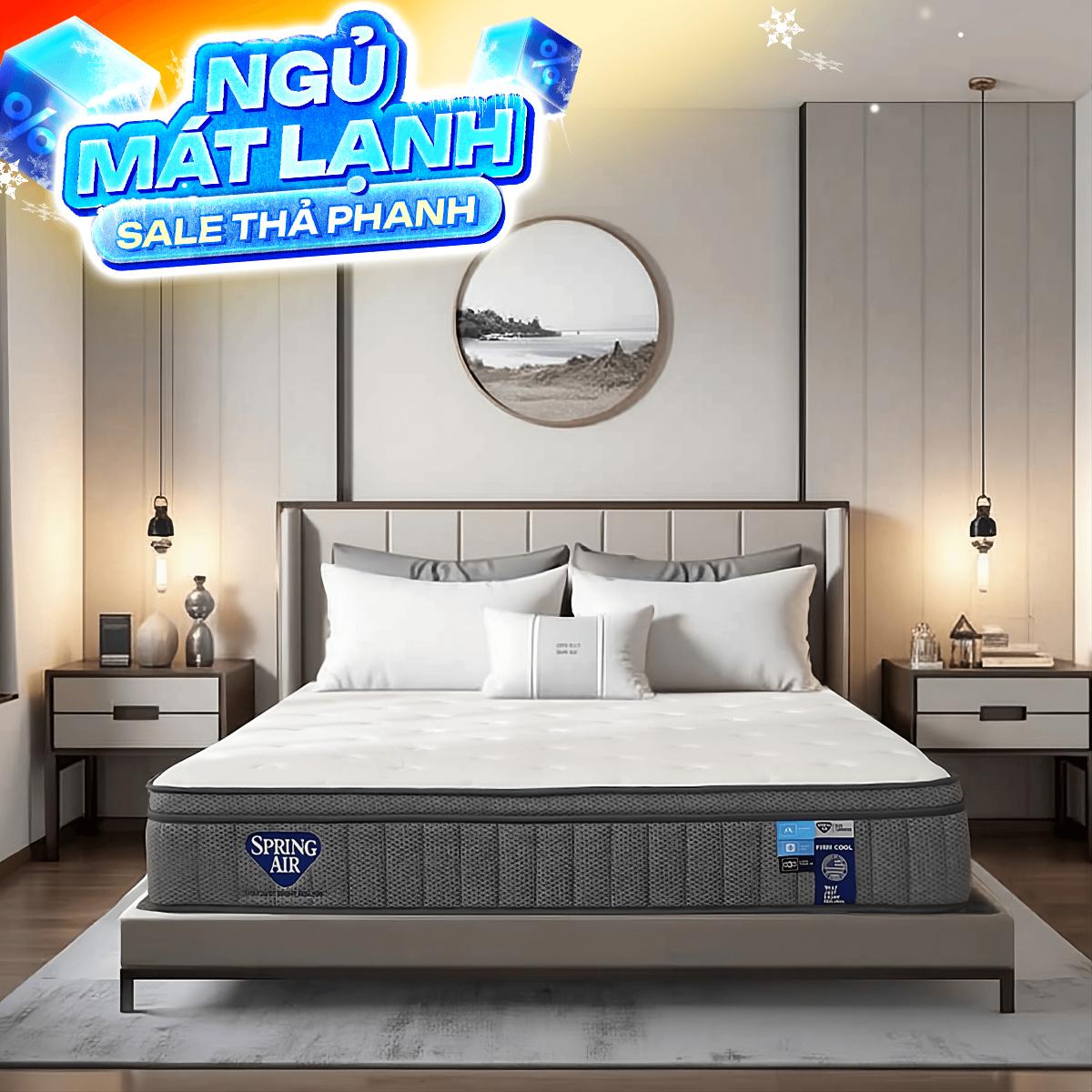 Nệm lò xo Spring Air Back Supporter Firm Cool nâng đỡ làm mát dày 26cm
