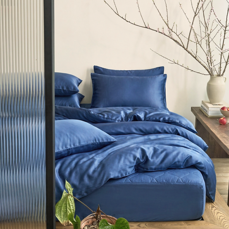 Bộ ga chun chần + chăn chần 5 món Amando Wellness Tencel Luxe, mềm mại, mịn mướt, thoáng mát vượt trội