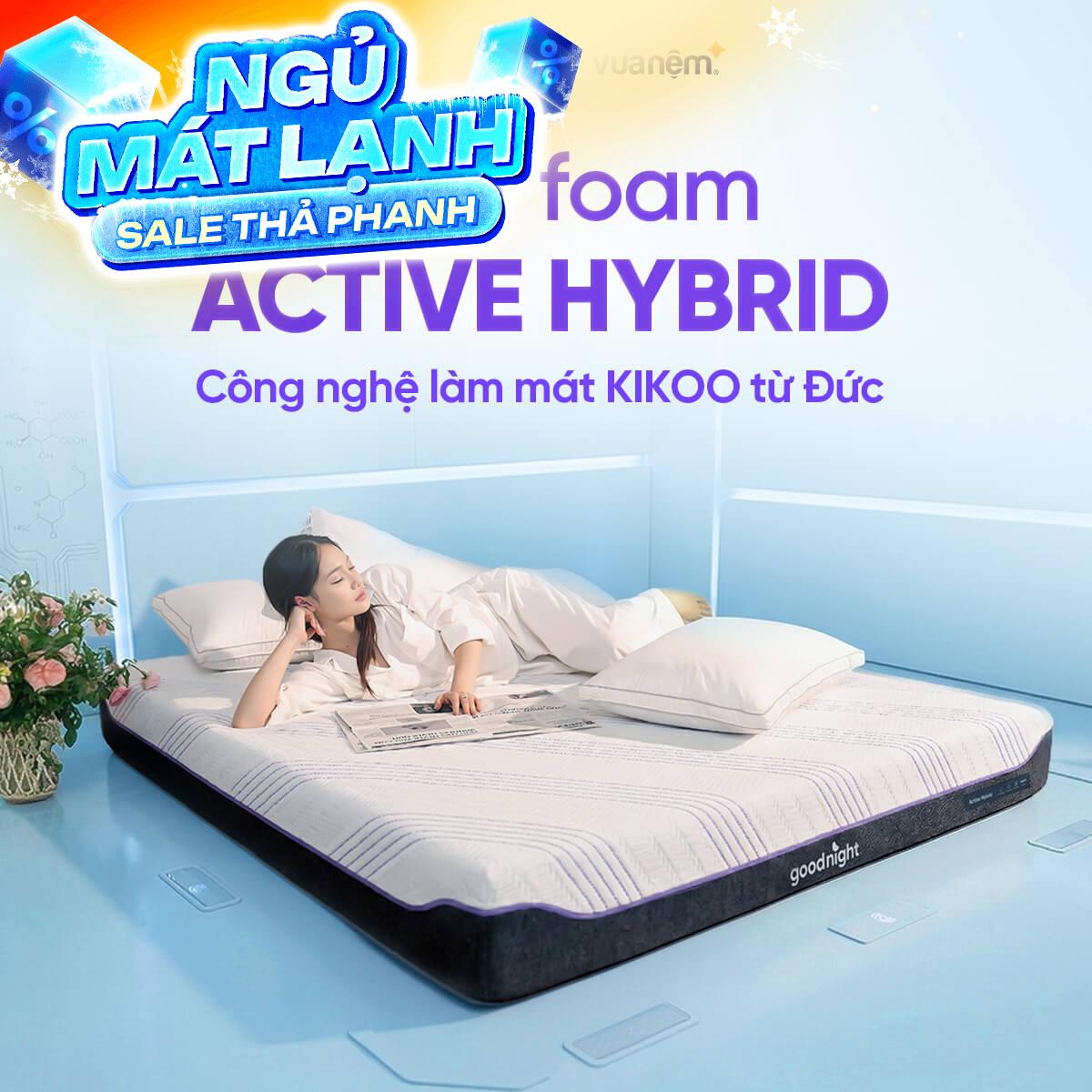 Nệm foam công nghệ Đức Goodnight Active Hybrid dày 20cm