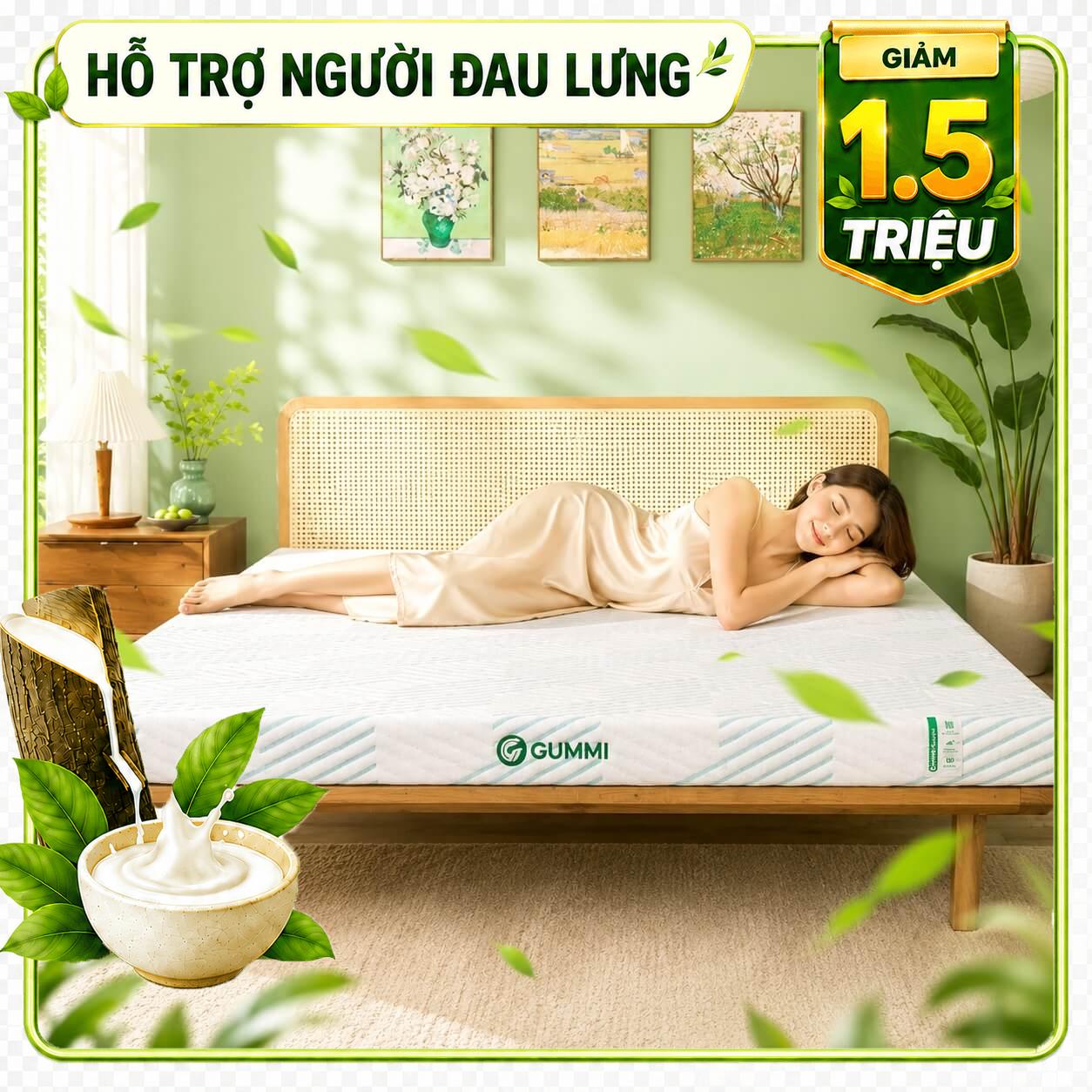 Nệm Gummi Signature – Công nghệ kép, nâng đỡ vượt trội, kháng khuẩn tối đa