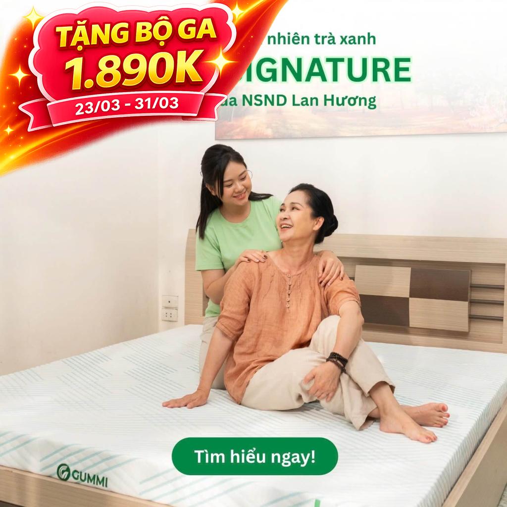 Nệm Gummi Signature – Công nghệ kép, nâng đỡ vượt trội, kháng khuẩn tối đa
