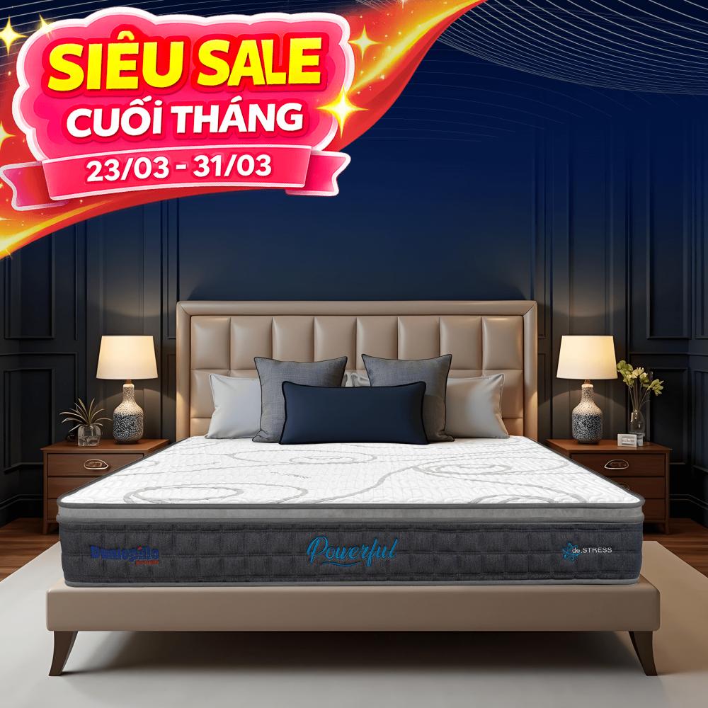 [Mới - Độc quyền] Nệm lò xo túi độc lập 3 vùng Dunlopillo de.Stress Powerful