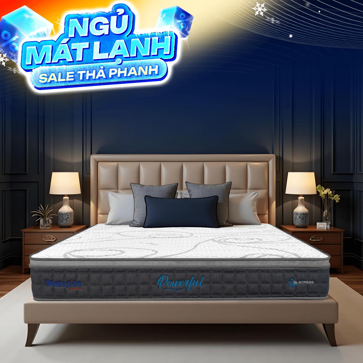 [Mới - Độc quyền] Nệm lò xo túi độc lập 3 vùng Dunlopillo de.Stress Powerful