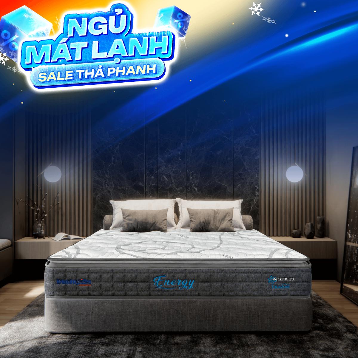 Nệm lò xo Dunlopillo de.Stress Energy công nghệ cách ly chuyển động