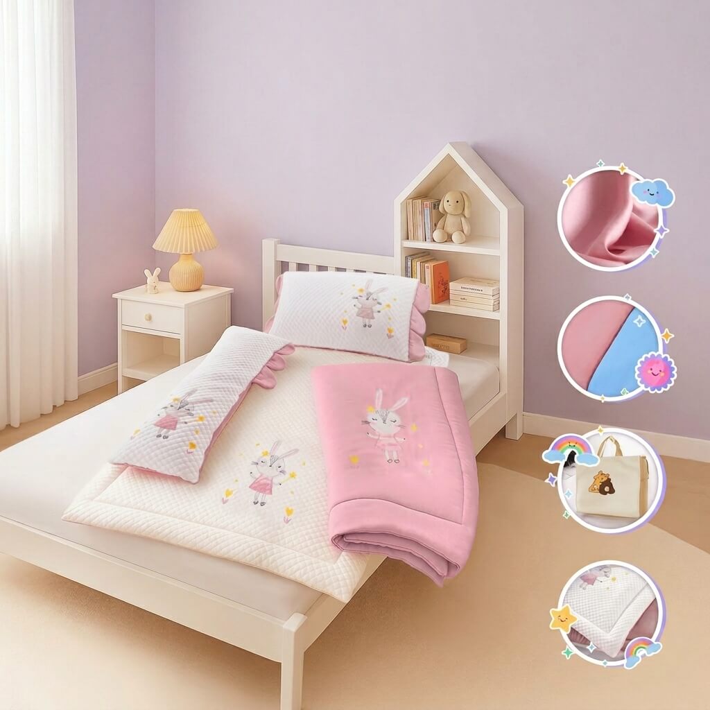 Bộ tấm trải trẻ em đi học Goodnight Deepsleep Thỏ TC002