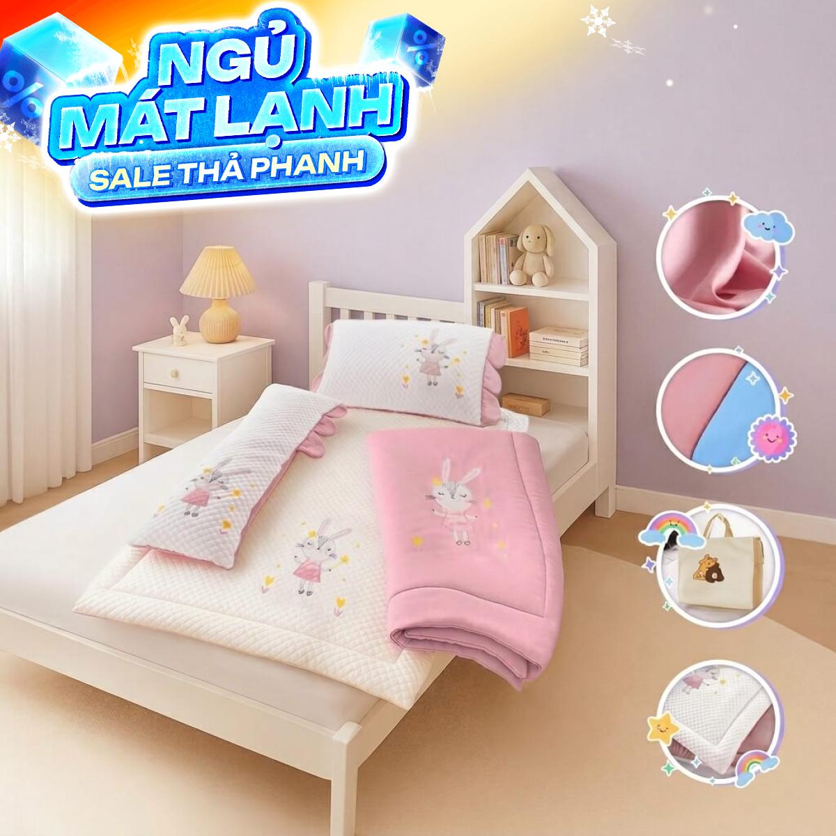 Bộ tấm trải trẻ em đi học Goodnight Deepsleep Thỏ TC002