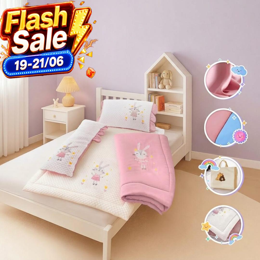 Bộ tấm trải trẻ em đi học Goodnight Deepsleep Thỏ TC002