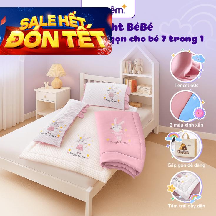 Bộ tấm trải trẻ em đi học Goodnight Deepsleep Thỏ TC002