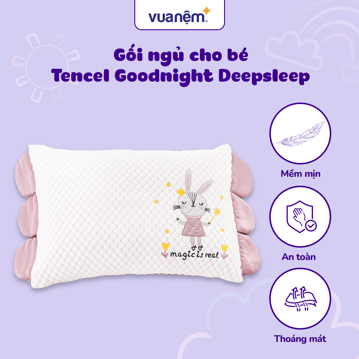 Gối bông trẻ em Goodnight Deepsleep Thỏ TC002