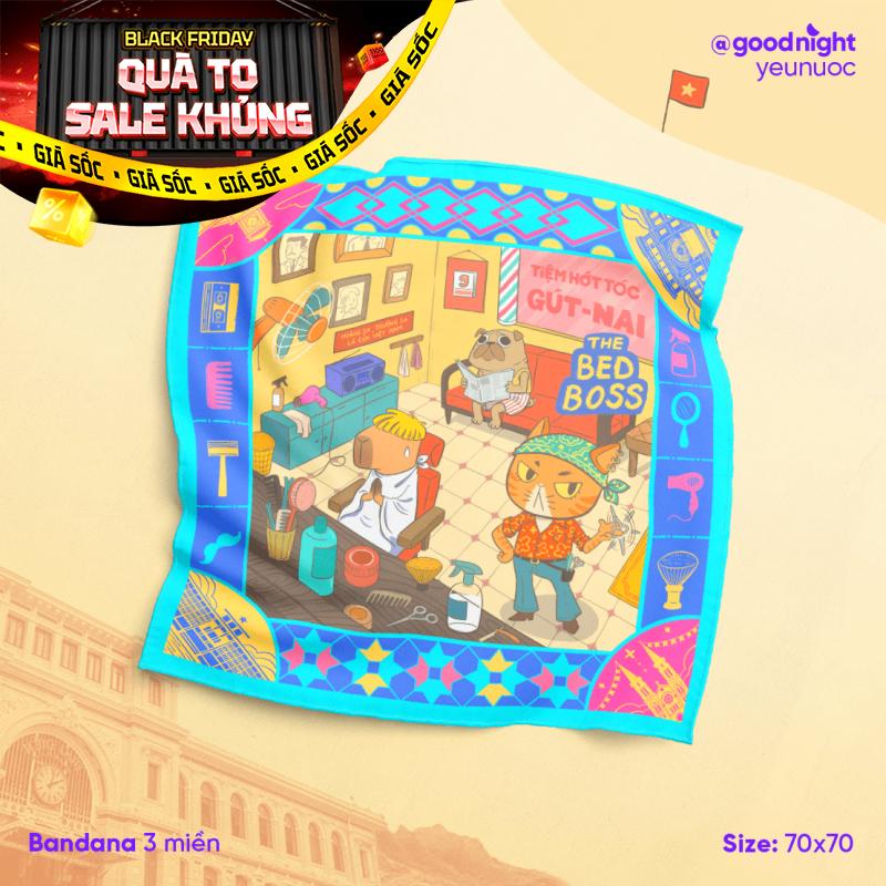 Khăn Goodnight Bandana lụa latin phiên bản linh vật