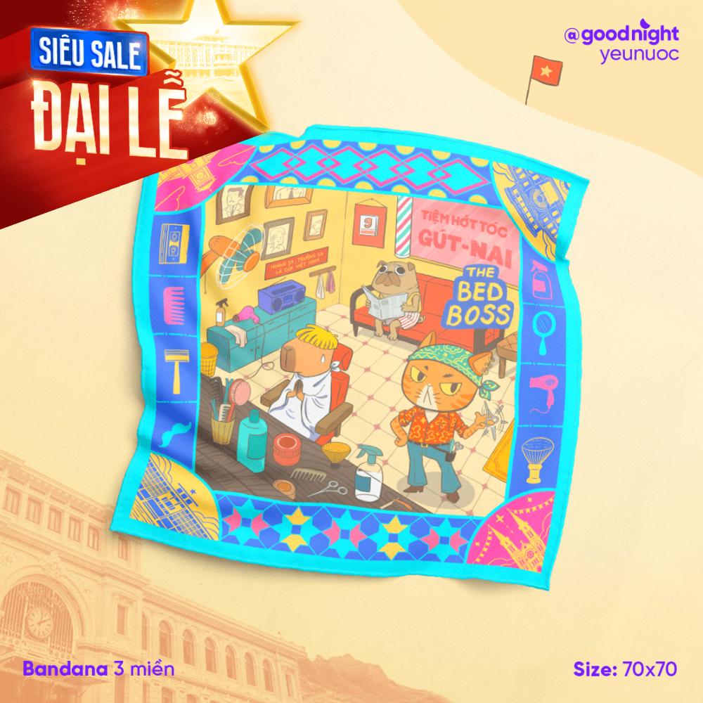 Khăn Goodnight Bandana lụa latin phiên bản linh vật