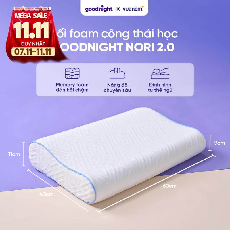 Gối foam công thái học cao cấp Goodnight Nori 2.0