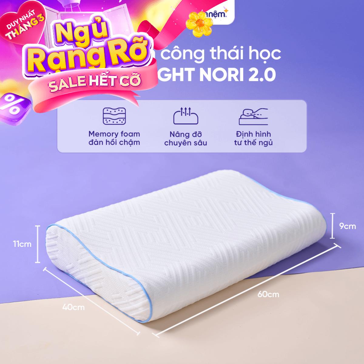 Gối foam công thái học cao cấp Goodnight Nori 2.0