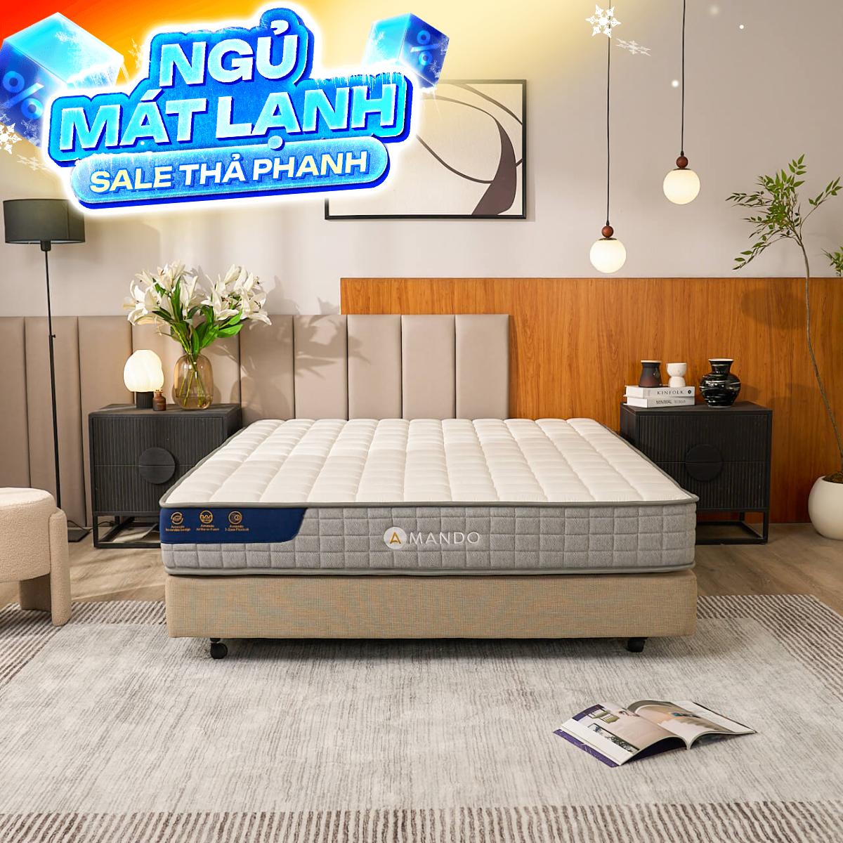 Nệm lò xo Amando Elite Flip túi độc lập thiết kế 2 mặt linh hoạt dày 24cm