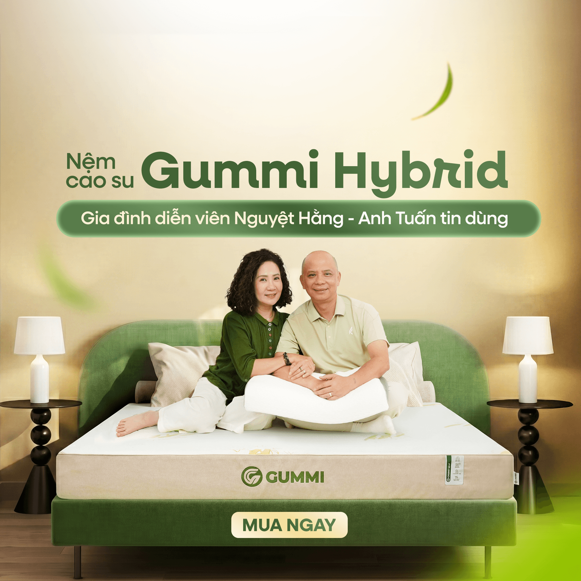 Nệm cao su Gummi Hybrid - công nghệ đa tầng, gấp 2 kháng khuẩn, siêu thoáng mát