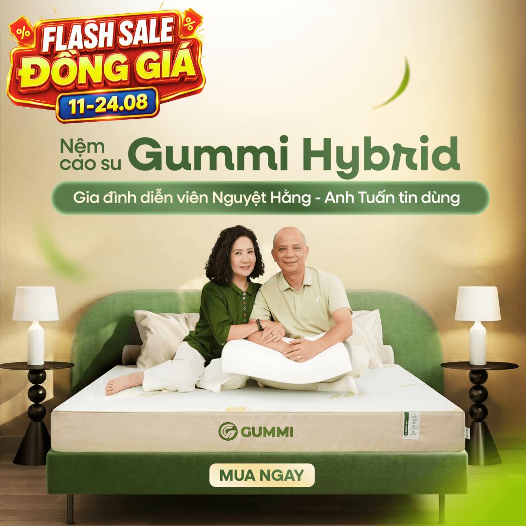 Nệm cao su Gummi Hybrid - công nghệ đa tầng, kháng khuẩn, siêu thoáng mát