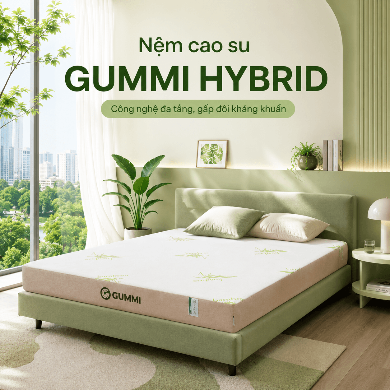 Nệm cao su Gummi Hybrid - công nghệ đa tầng, kháng khuẩn, siêu thoáng mát