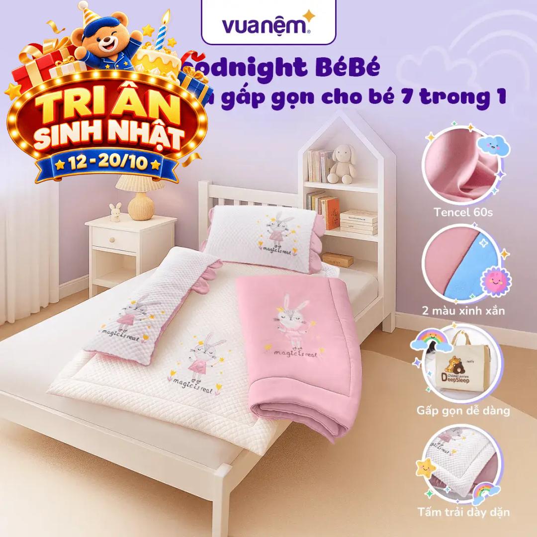Bộ tấm trải trẻ em đi học Goodnight Bebé
