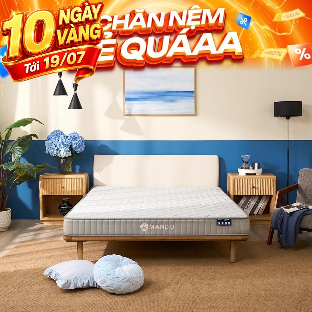 Nệm lò xo túi độc lập Amando Eco 17cm thiết kế nhỏ gọn