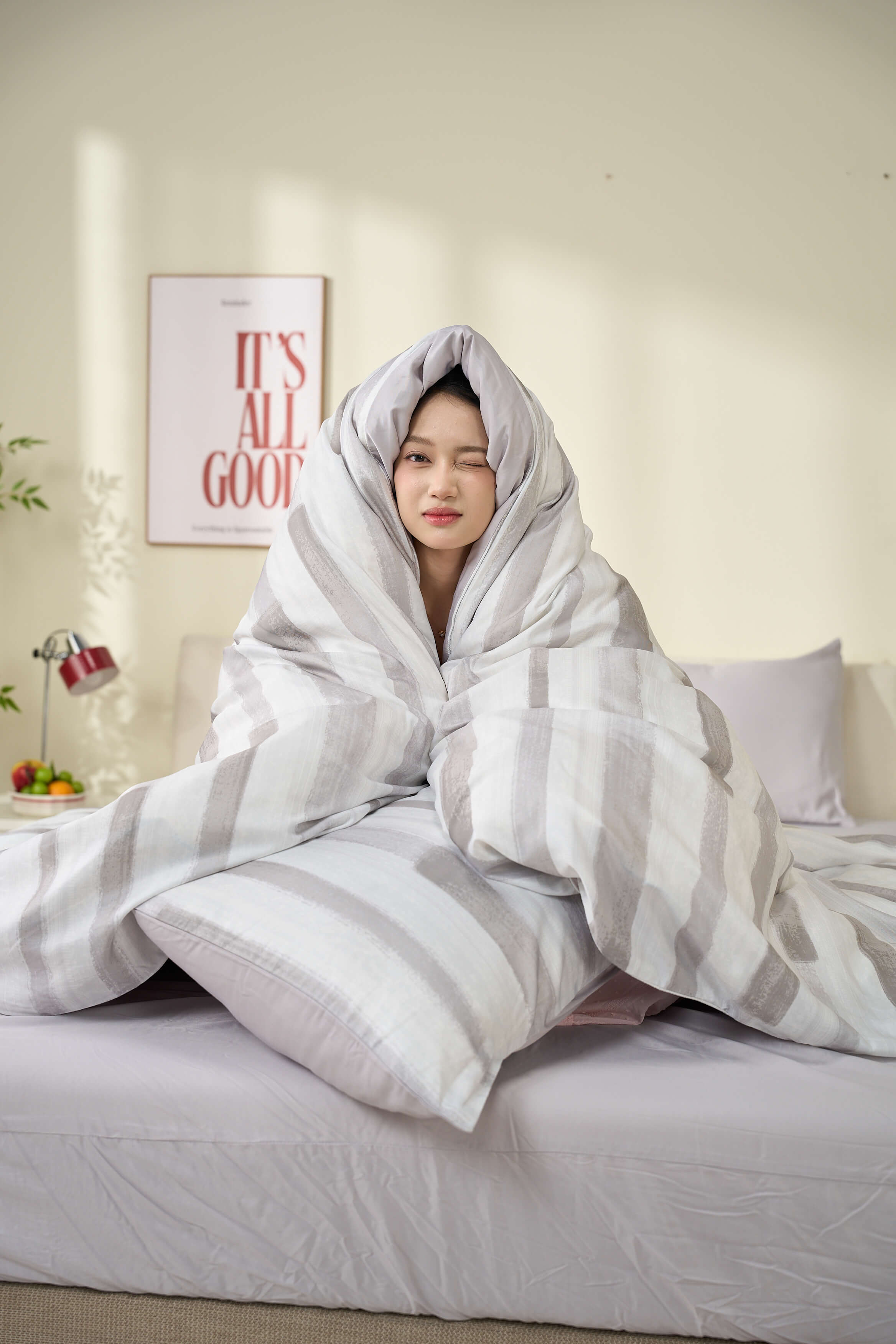 Bộ chăn ga gối Goodnight Airsilk Flora 4 chi tiết
