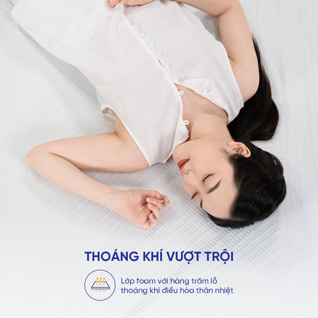 Nệm foam Comfy Cloud 1.0 thoáng khí vượt trội dày 12cm - Thumbnail