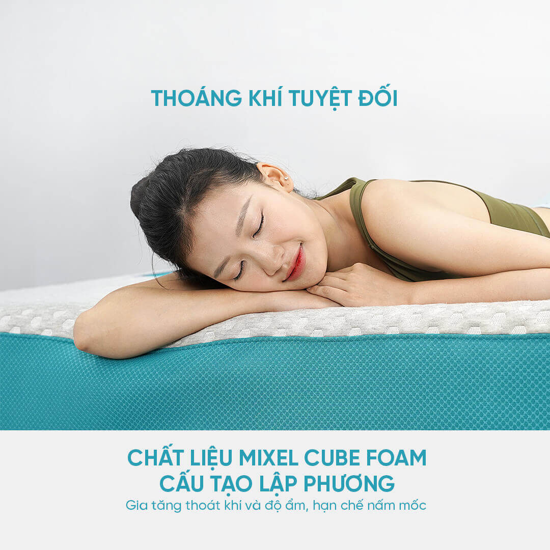 Nệm foam Nhật Bản Aeroflow Fit Plus kháng khuẩn dày 20cm - Thumbnail